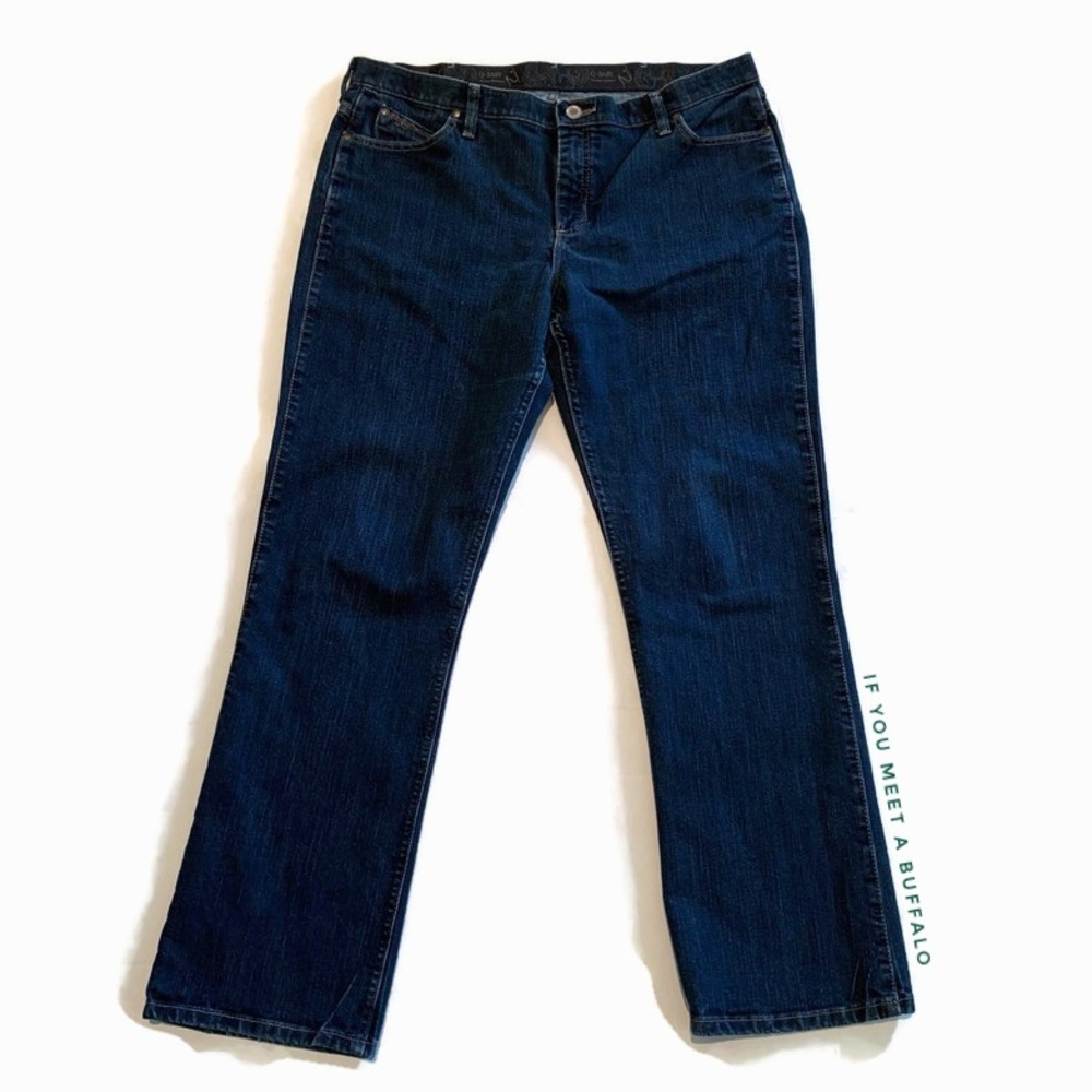 Wrangler Q-Baby Jeans Womens 17/18 X 34 Dark Wash Straight Leg Western Riding